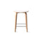 Under Counter Upholstered Wood Stool  option White Oak Rift