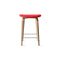 Under Counter Upholstered Wood Stool  option Spinneybeck Leather Sabrina Carmen