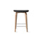 Under Counter Upholstered Wood Stool  option Spinybeck Leather Velluto Pelle Black