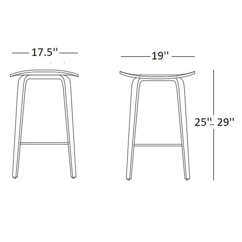 Under Counter Upholstered Wood Stool