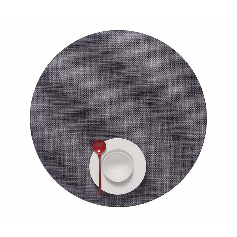 Chilewich　4枚 Mini Grey Panel Chilewich Mini Basketweave Round Placemat (Set of 4) - 2Modern