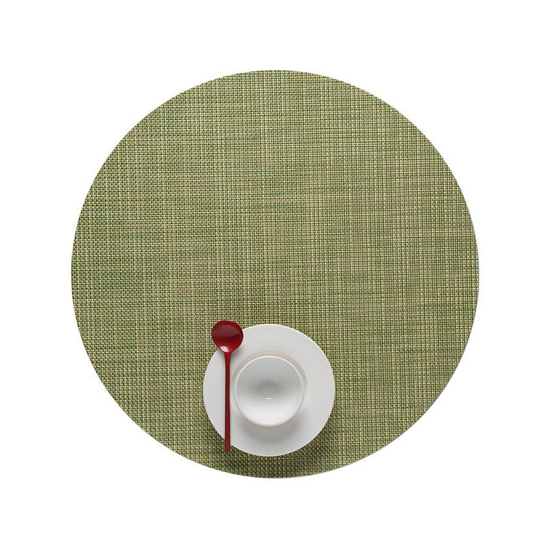 Chilewich　4枚 Mini Grey Panel Chilewich Mini Basketweave Round Placemat (Set of 4) - 2Modern