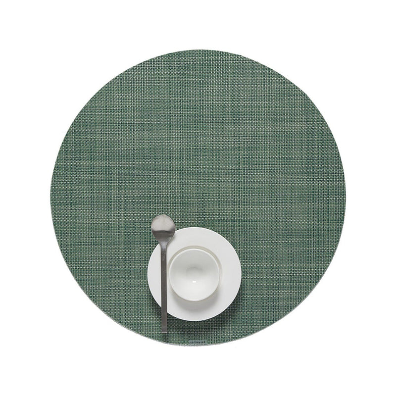 Chilewich　4枚 Grey Panel Chilewich Mini Basketweave Round Placemat (Set of 4) - 2Modern