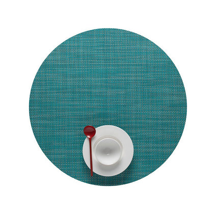 Chilewich　4枚 Mini Grey Panel Chilewich Mini Basketweave Round Placemat (Set of 4) - 2Modern