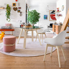 Academy Dining Armchair with Wood Base