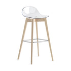 Academy Low Back Stool with Wood Base