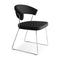 New York Chair  option Chromed/Black Soft Leather