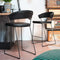New York Stool  option 683 Black Leather / P15 Matte Black
