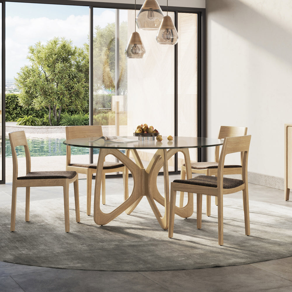 Butterfly Round Glass Top Table