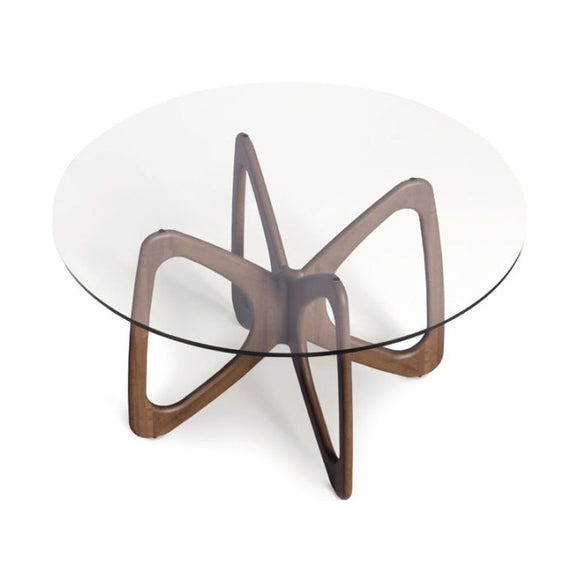 Butterfly Round Glass Top Table