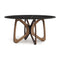 Butterfly Round Sintered Stone Table  option Natural Walnut