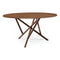Baton Round Fixed Top Dining Table  option Natural Walnut