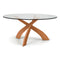 Entwine Glass Top Chat Height Table  option Natural Cherry
