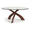 Entwine Glass Top Chat Height Table  option Natural Walnut