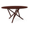 Baton Round Fixed Top Dining Table  option Cognac Cherry