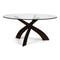 Entwine Glass Top Chat Height Table  option Smoke Cherry