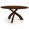 Entwine Round Fixed Top Dining Table  option Saddle Cherry