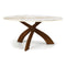 Entwine Sintered Stone Top Chat Height Table  option Saddle Cherry