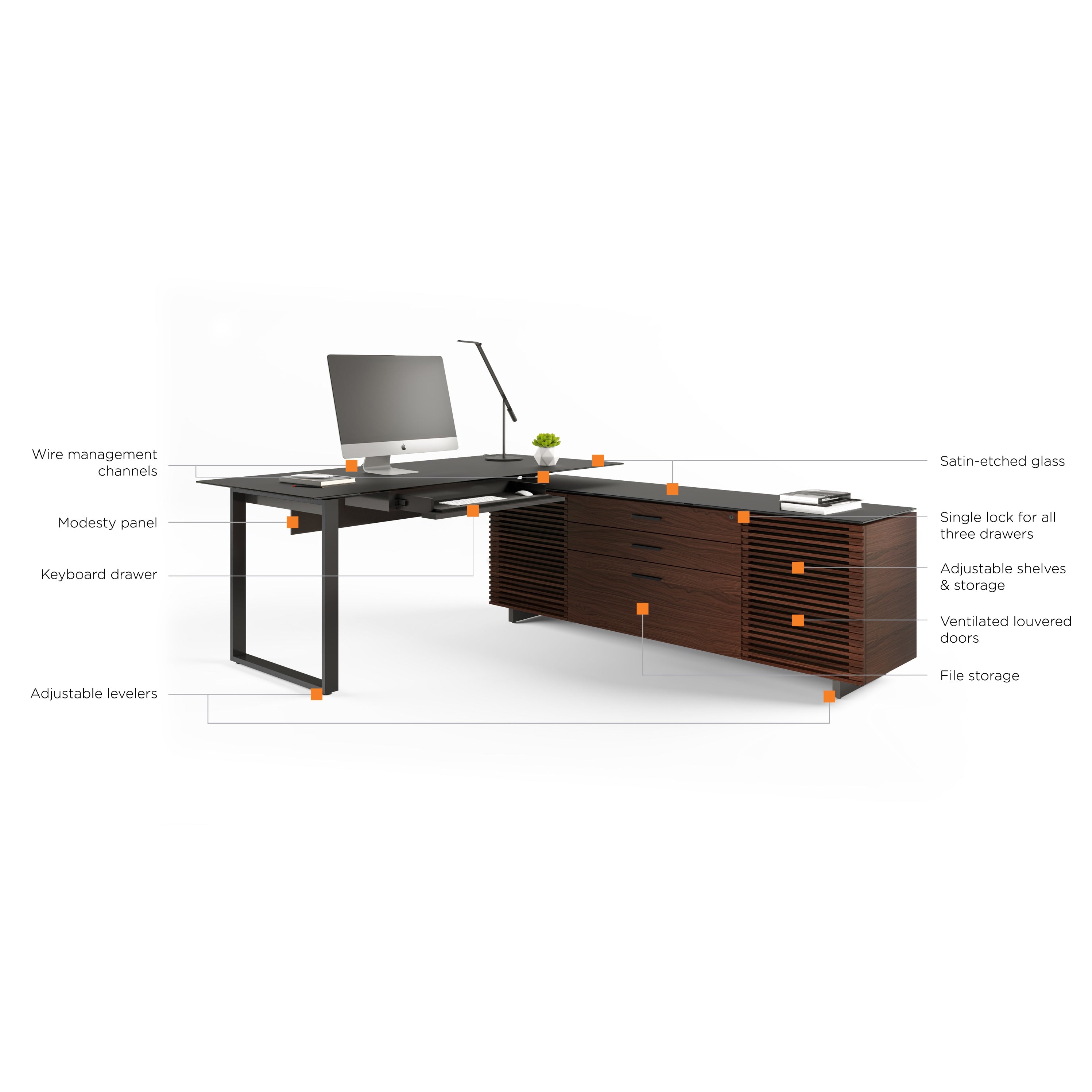 BDI Corridor Office L Shaped Desk - 2Modern