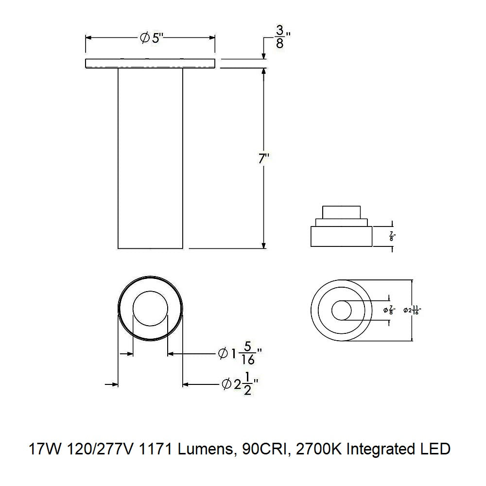 CSL x Hudson Valley Lighting Luxe Cylinder LED Flush Mount