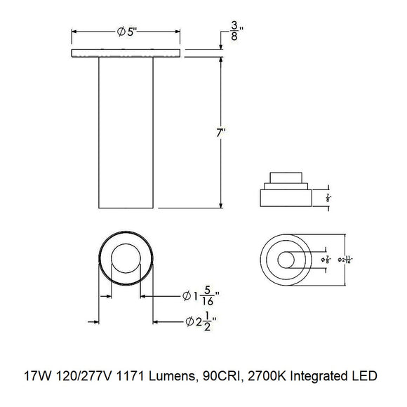 CSL x Hudson Valley Lighting Luxe Cylinder LED Flush Mount