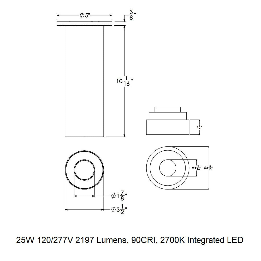 CSL x Hudson Valley Lighting Luxe Cylinder LED Flush Mount