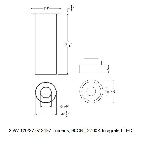CSL x Hudson Valley Lighting Luxe Cylinder LED Flush Mount