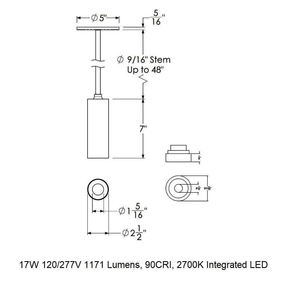CSL x Hudson Valley Lighting Luxe Cylinder LED Pendant Light