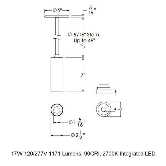 CSL x Hudson Valley Lighting Luxe Cylinder LED Pendant Light