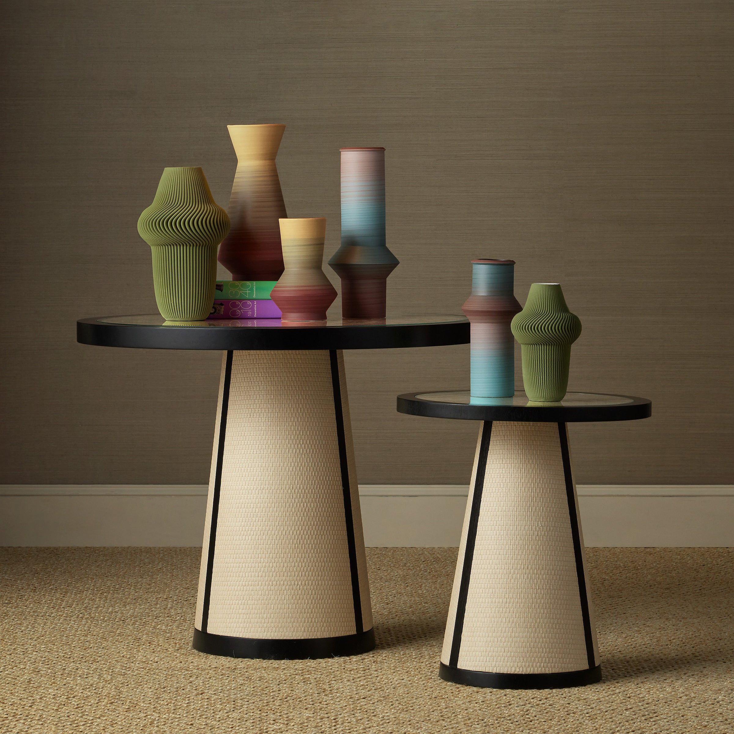 Currey & Company Deanna Raffia Entry Table - 2Modern