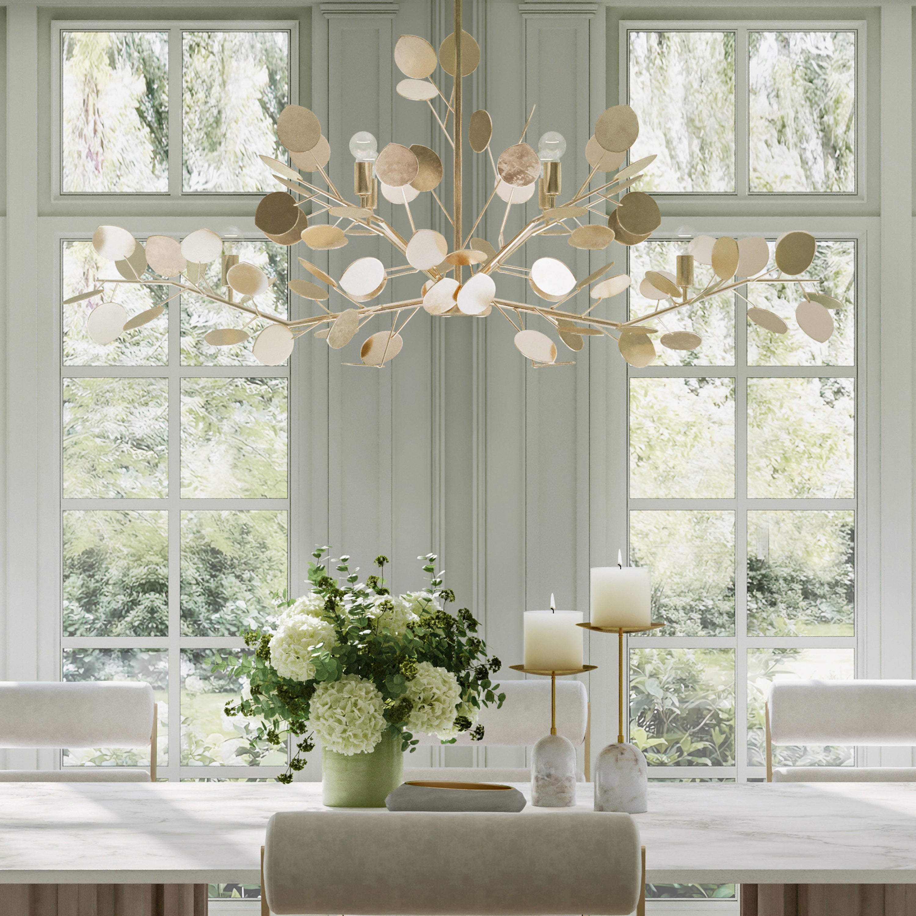 Currey & Company Lunaria Linear Chandelier - 2Modern
