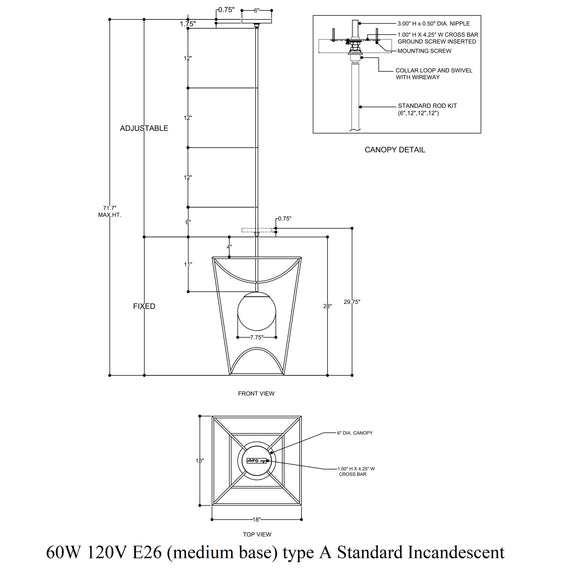 Rochefort Outdoor Pendant Light