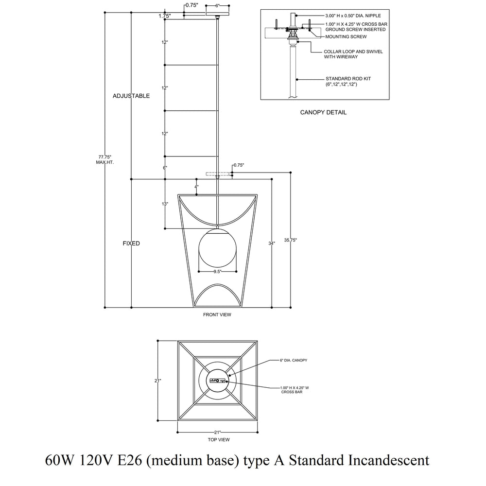 Rochefort Outdoor Pendant Light