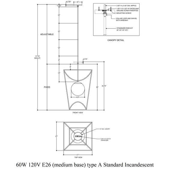Rochefort Outdoor Pendant Light