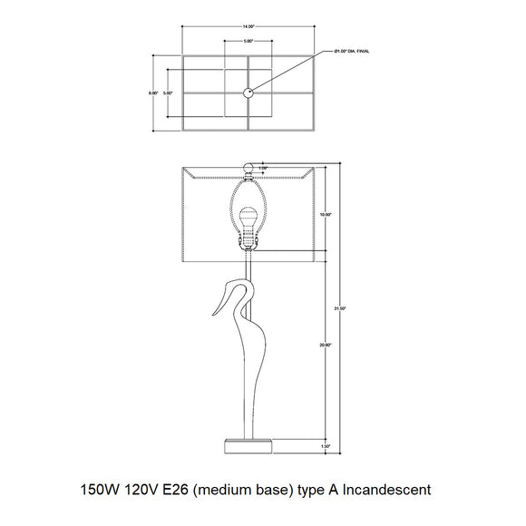 Antigone Brass Table Lamp