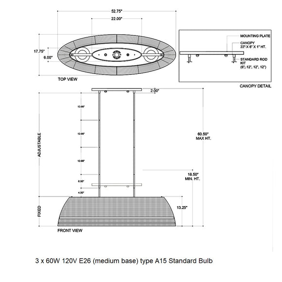 Barbary Oval Outdoor Chandelier