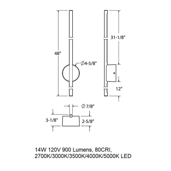 Midnight Outdoor LED Wall Sconce