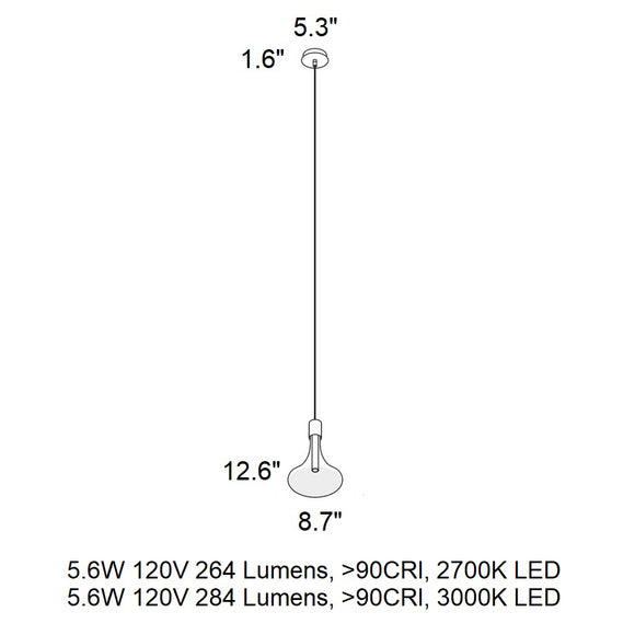 Cathode 1 LED Pendant Light