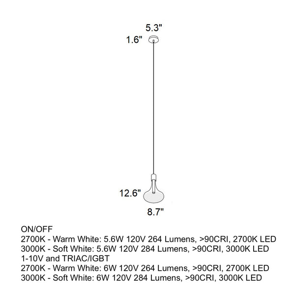 Cathode 1 LED Pendant Light