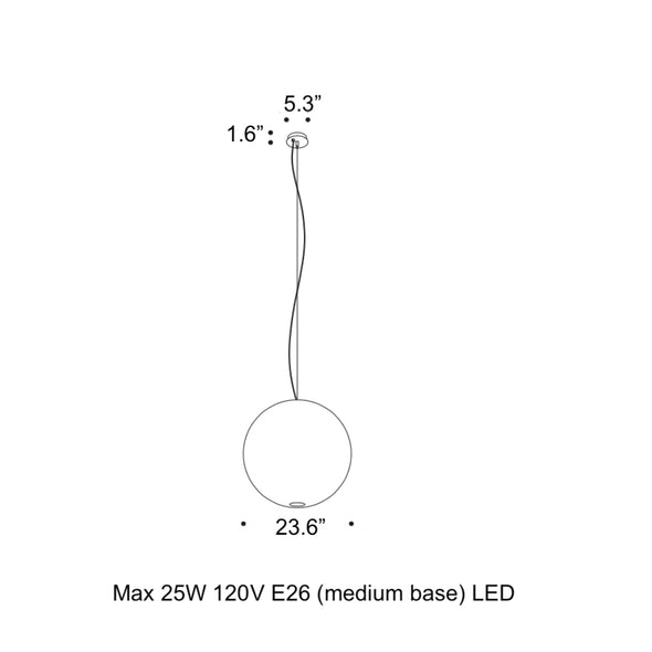 Moon Pendant Light with Dual Emission