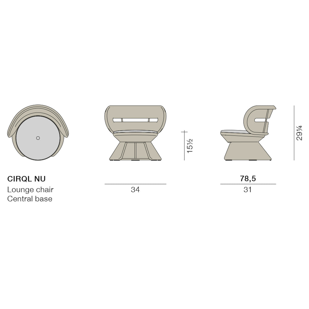 CIRQL NU Outdoor Lounge Chair with Central Base