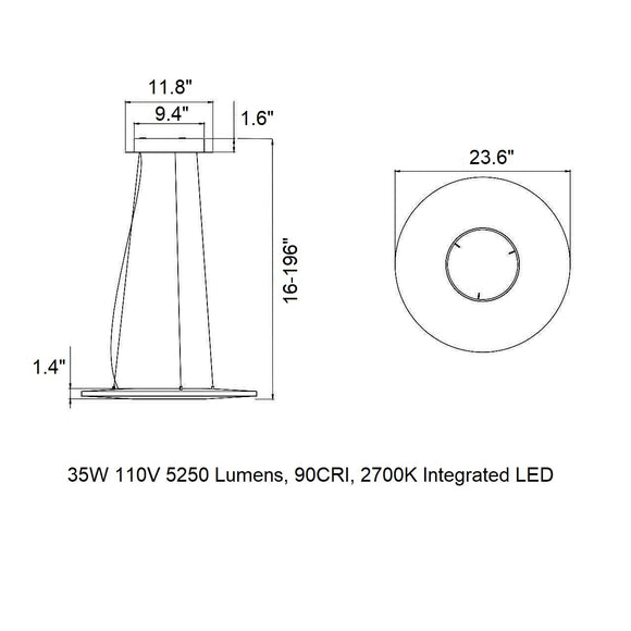 Iris Horizontal LED Pendant Light