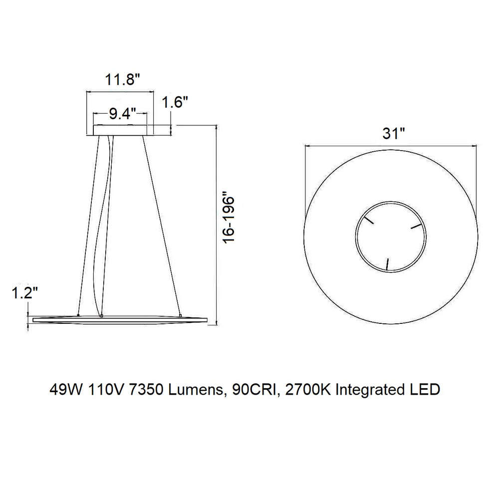 Iris Horizontal LED Pendant Light