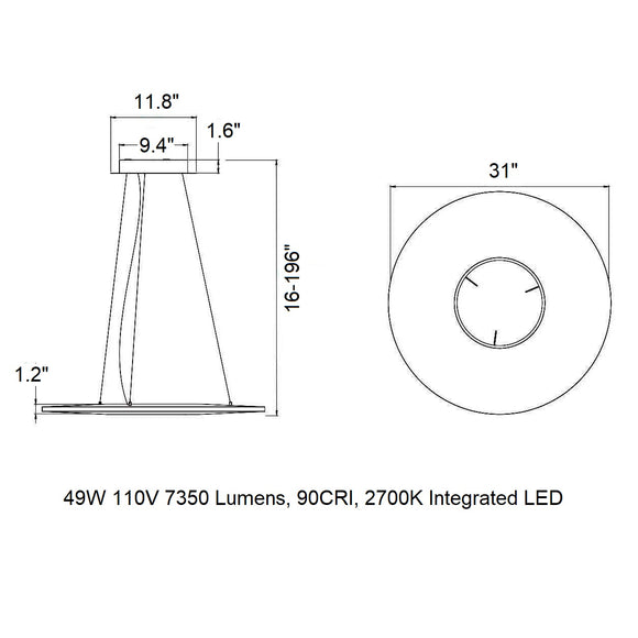 Iris Horizontal LED Pendant Light