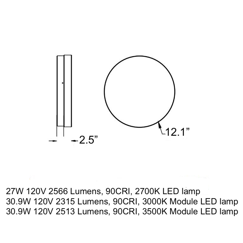 Dot LED Round Flush Mount