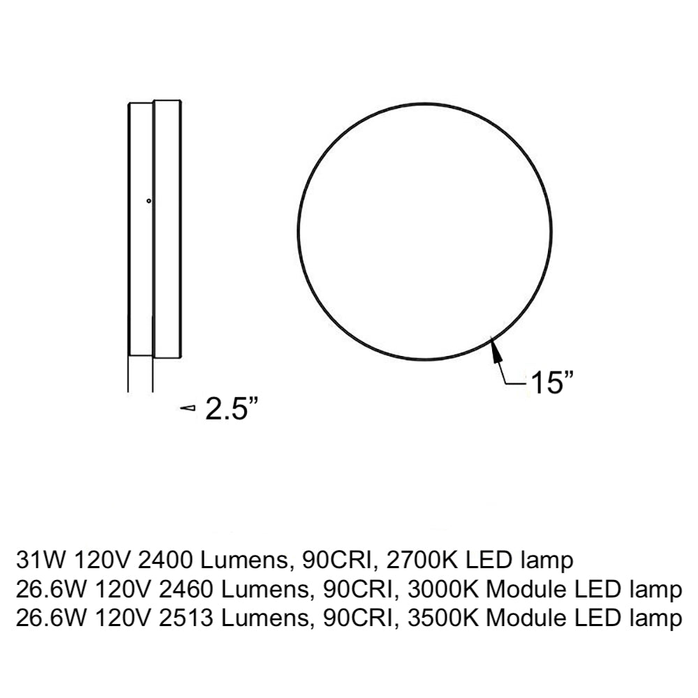 Dot LED Round Flush Mount