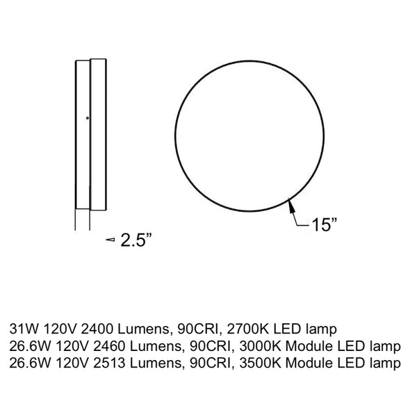 Dot LED Round Flush Mount