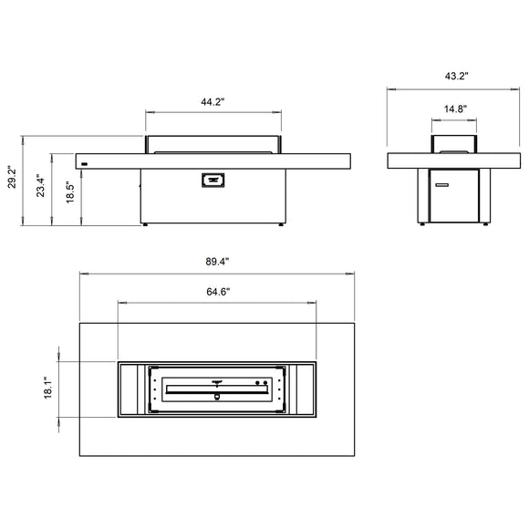 Gin 90 Chat Fire Table Set