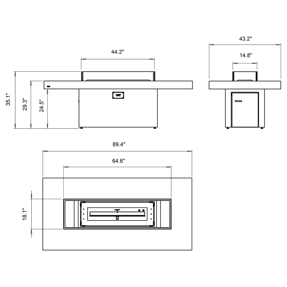 Gin 90 Dining Fire Table Set