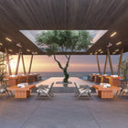Gin 90 Teak Bar Fire Table Set